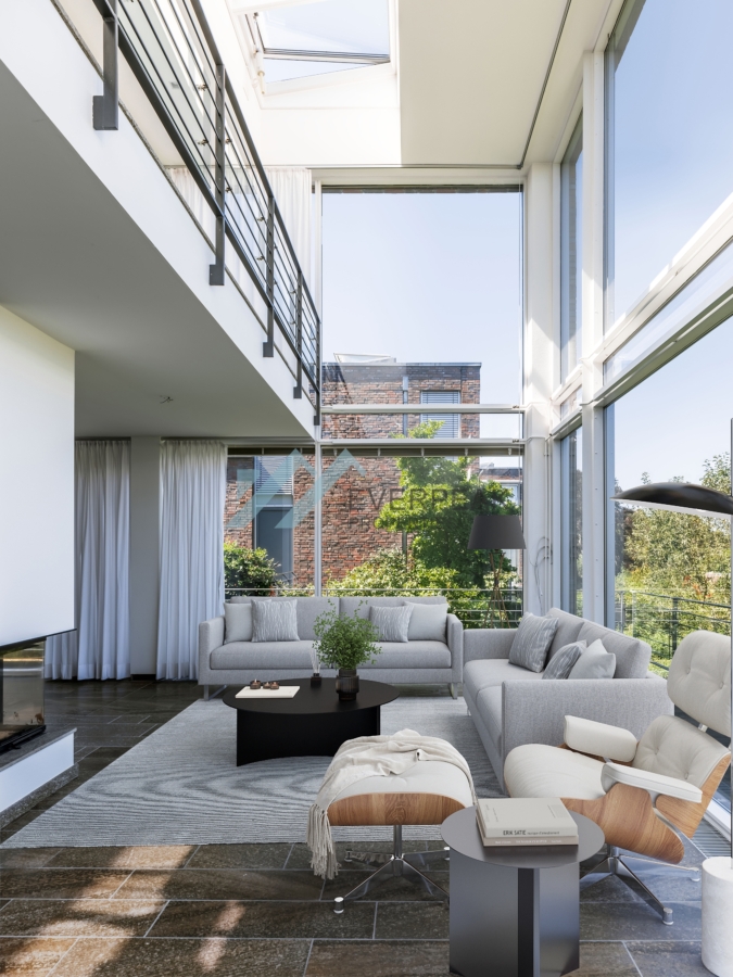 Architektenvilla mit Wasserblick und Zugang zu exklusivem Privatpark, 14109 Berlin, Doppelhaushälfte