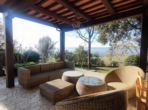 Aussicht Terrasse - Saniertes Landhaus in Umbrien mit Panorma Pool und Olivenhain